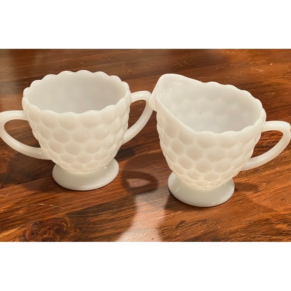 Other - Vintage Milk glass cream & sugar set